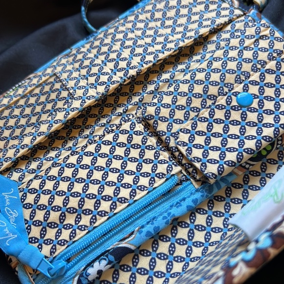 Vera Bradley 2009 Bali Blue Sleek Wallet Crossbody Clutch Purse - Picture 7 of 14